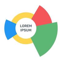 en modern infografik som visar flera cirkeldiagram i platt ikon vektor