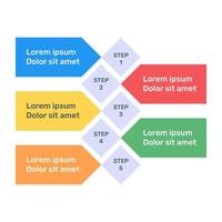 Infografik-Symbol für Schrittetiketten im flachen Design vektor