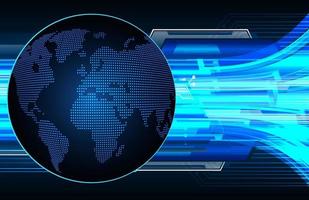 Weltbinärplatine Zukunftstechnologie, Blue Hud Cyber Security Konzept Hintergrund