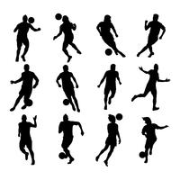 Silhouetten Fußballspieler vektor