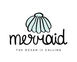 Mermaid design med havsskal vektor