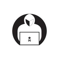 hacker ikon logotyp vektor bakgrund