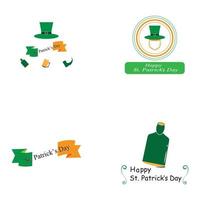 glücklicher st patrick's day vektor runde etikettenvektorillustration