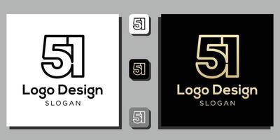 logotyp design nummer symbol siffra svart guld kontur med app mall vektor
