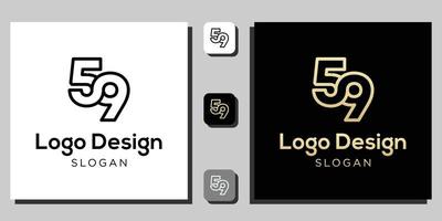 logotyp design nummer symbol siffra svart guld kontur med app mall vektor