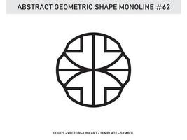 geometrisk monoline lineart linje form abstrakt gratis vektor