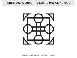 abstrakter geometrischer Monoline Lineart Linienform freier Vektor