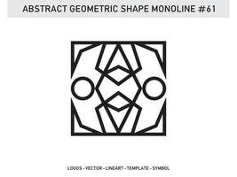 geometrisk monoline lineart linje form abstrakt gratis vektor