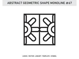 abstrakt geometrisk monoline lineart linje form gratis vektor