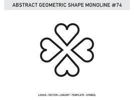 abstrakt geometrisk monoline lineart linje vektor form gratis