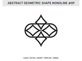 prydnad geometrisk form monoline abstrakt linje gratis vektor