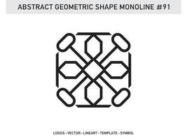 geometrisk lineart linje form monoline abstrakt vektor design gratis