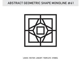 geometrisk monoline lineart linje form abstrakt gratis vektor