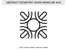 geometrisk monoline lineart linje form abstrakt gratis vektor