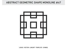 abstrakt geometrisk monoline lineart linje form gratis vektor