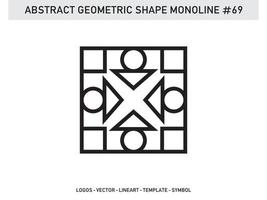 abstrakt geometrisk monoline lineart linje form gratis vektor