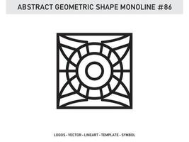 prydnad geometrisk form monoline abstrakt linje gratis vektor