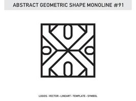 geometrische Lineart Linienform monoline abstraktes Vektordesign kostenlos vektor