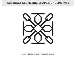 geometrisk lineart linje form monoline abstrakt vektor design gratis