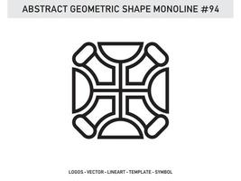 geometrisk lineart linje form monoline abstrakt vektor design gratis