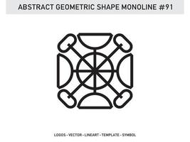 geometrisk lineart linje form monoline abstrakt vektor design gratis