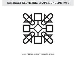 monoline abstrakte geometrische lineart Linienform freies Vektordesign vektor