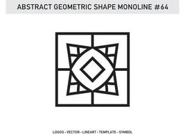 geometrisk monoline lineart linje form abstrakt gratis vektor