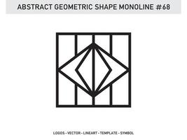 abstrakt geometrisk monoline lineart linje form gratis vektor