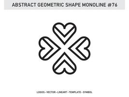 abstrakter geometrischer Monoline Lineart Linienform freier Vektor