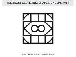 abstrakt geometrisk monoline lineart linje form gratis vektor