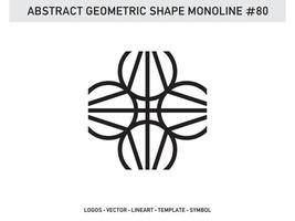 abstrakter geometrischer Monoline Lineart Linienform freier Vektor