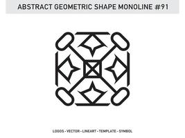 geometrisk lineart linje form monoline abstrakt vektor design gratis