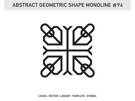 geometrische Lineart Linienform monoline abstraktes Vektordesign kostenlos vektor