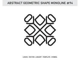 geometrische Lineart Linienform monoline abstraktes Vektordesign kostenlos vektor