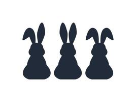süße Kaninchen-Silhouetten. osterdesign für karten, banner, poster, aufkleber.