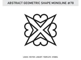 abstrakt geometrisk monoline lineart linje form gratis vektor