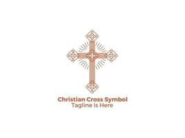 das kreuz ist ein symbol der katholischen christentumsreligion die designikone der kirche jesus vektor