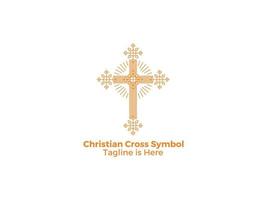 Zierreligion christlicher Katholizismus Kreuzsymbol isoliert auf weißem Hintergrund freier Vektor