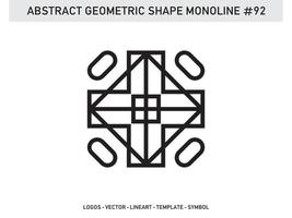 geometrische Lineart Linienform monoline abstraktes Vektordesign kostenlos vektor