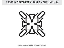 monoline abstrakte geometrische lineart Linienform freies Vektordesign vektor