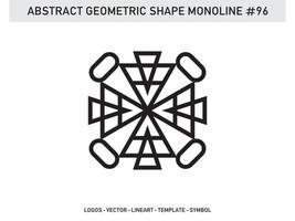 monoline abstrakte geometrische lineart Linienform freies Vektordesign vektor