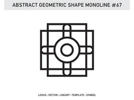 abstrakter geometrischer Monoline Lineart Linienform freier Vektor