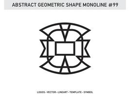 monoline abstrakte geometrische lineart Linienform freies Vektordesign vektor