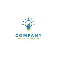 Glühbirne Logo Idee Designkonzept Finanzsymbol und Symbol Lampenvektor. Smart-Idee-Logo für Studio, Profi und Agentur.