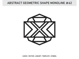 geometrisk monoline lineart linje form abstrakt gratis vektor