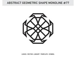 abstrakt geometrisk monoline lineart linje form gratis vektor