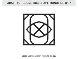 prydnad geometrisk form monoline abstrakt linje gratis vektor