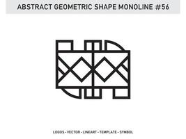 geometrisk monoline form abstrakt gratis vektor