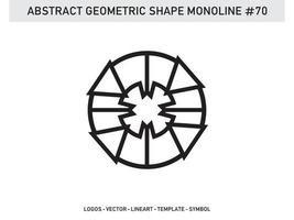 abstrakter geometrischer Monoline Lineart Linienform freier Vektor