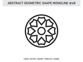 abstrakter geometrischer Monoline Lineart Linienform freier Vektor